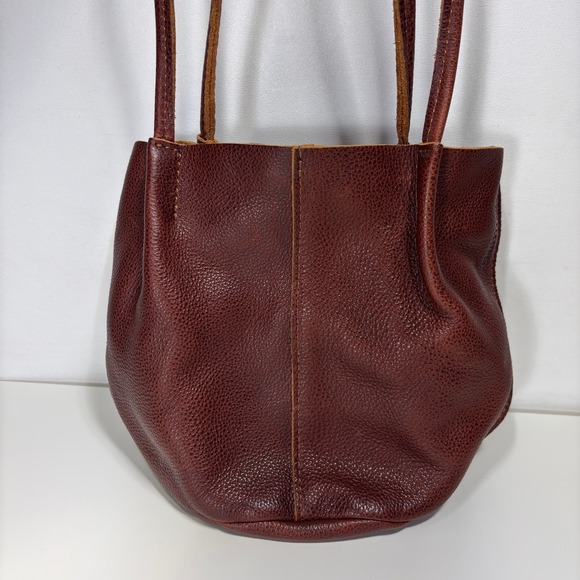Portland Leather Goods Bucket Bag Chestnut Brown  Pebbled Leather - Picture 2 of 13